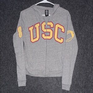 Recycled Karma USC Trojans Gray Full Zip Hoodie Sweatshirt Womens Large No 8